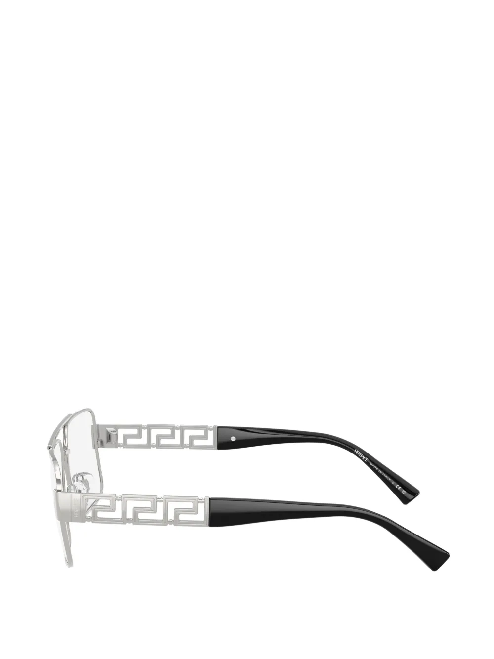  Versace Eyewear Rectangle Logo Glasses - Silver 