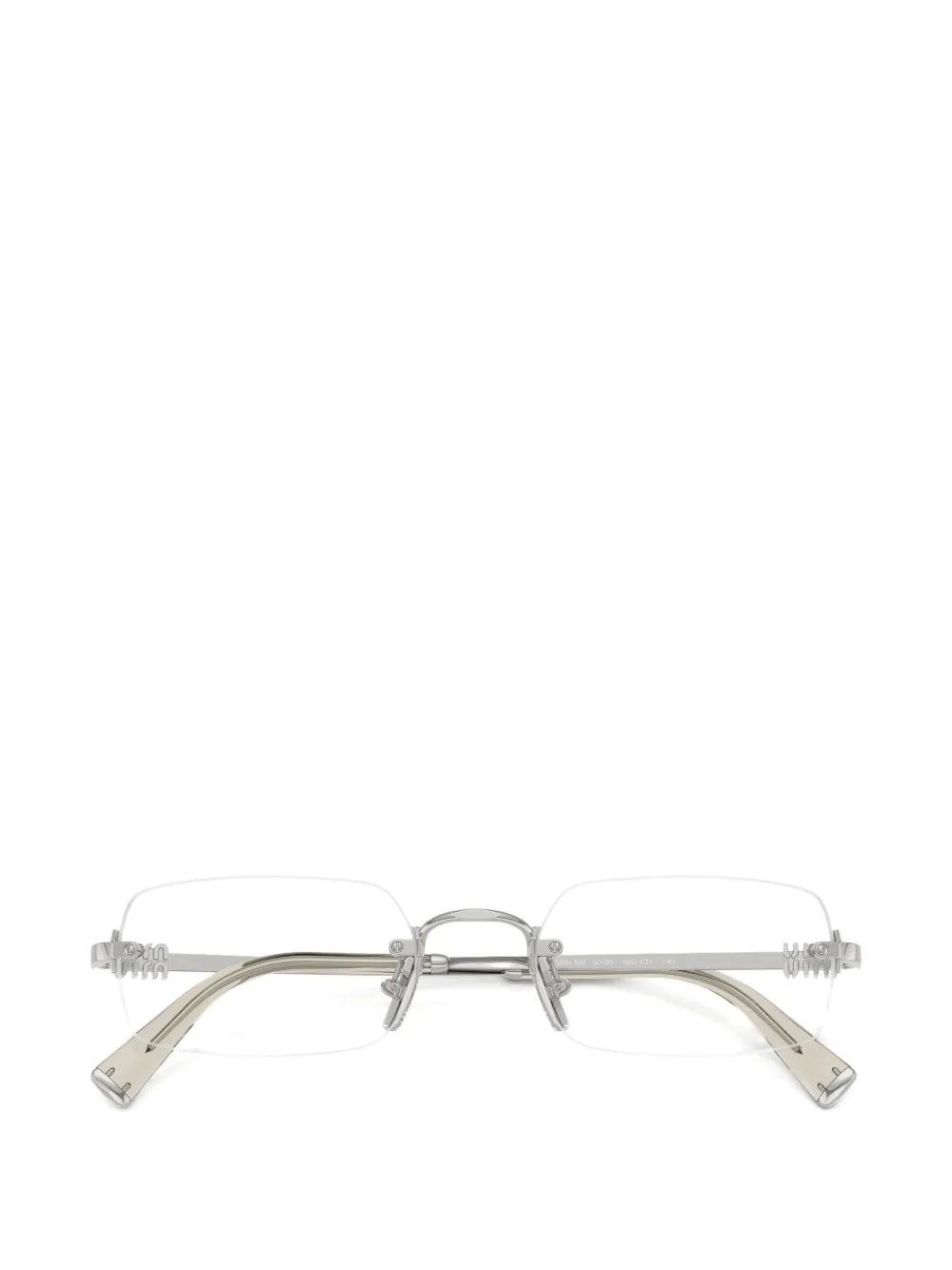 Miu Eyewear Zonnebril met rechthoekig montuur Zilver
