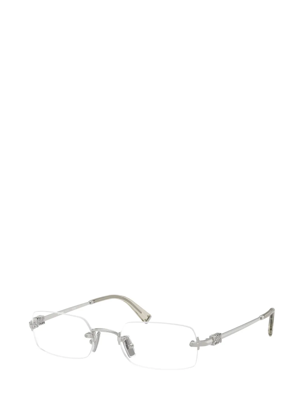 Miu Eyewear Zonnebril met rechthoekig montuur Zilver