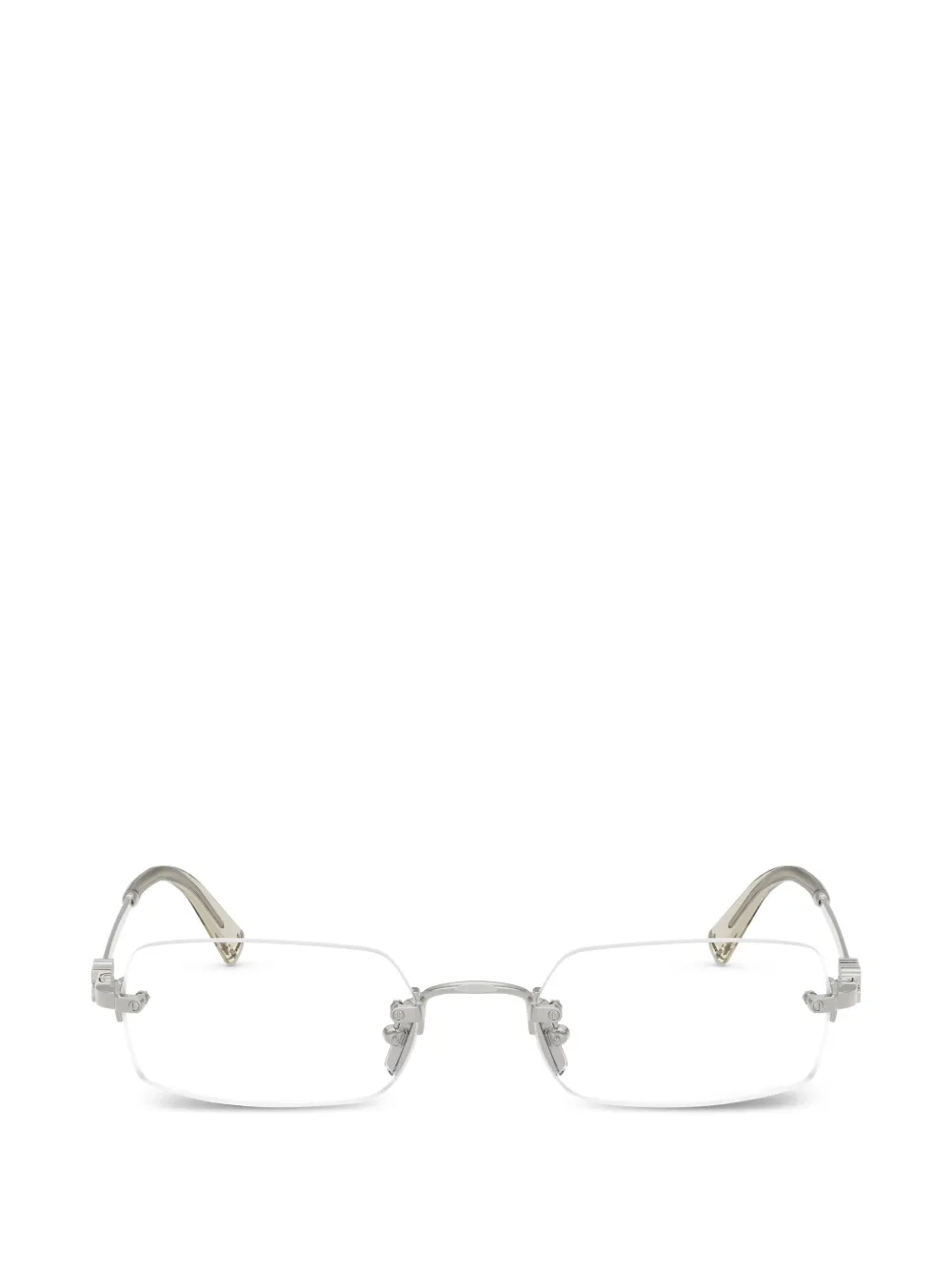 Miu Miu Eyewear rimless geometric-frame glasses - Argento