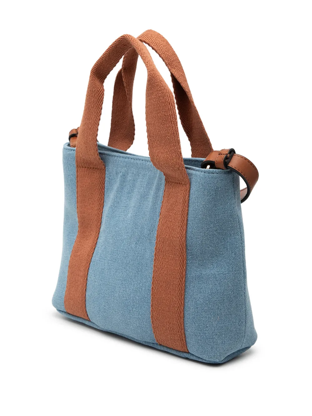  Chloé Pre-owned 2010-2025 Kids Embroidered Logo Denim Satchel - Blue 