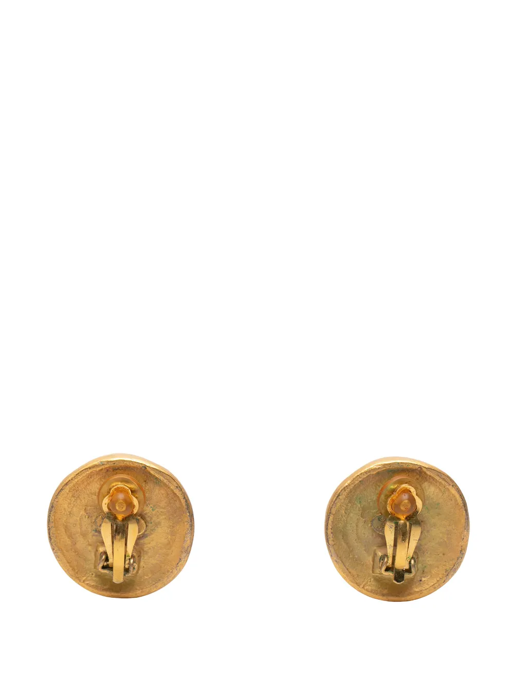 1994 Cc Gold Plated Round Clip On Earrings Costume Earrings