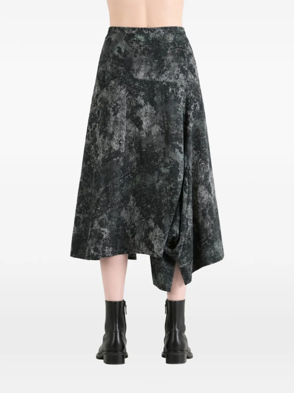 Y's Broek met asymmetrische afwerking en print Grijs