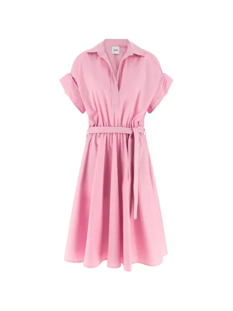 Nude short-sleeve midi dress