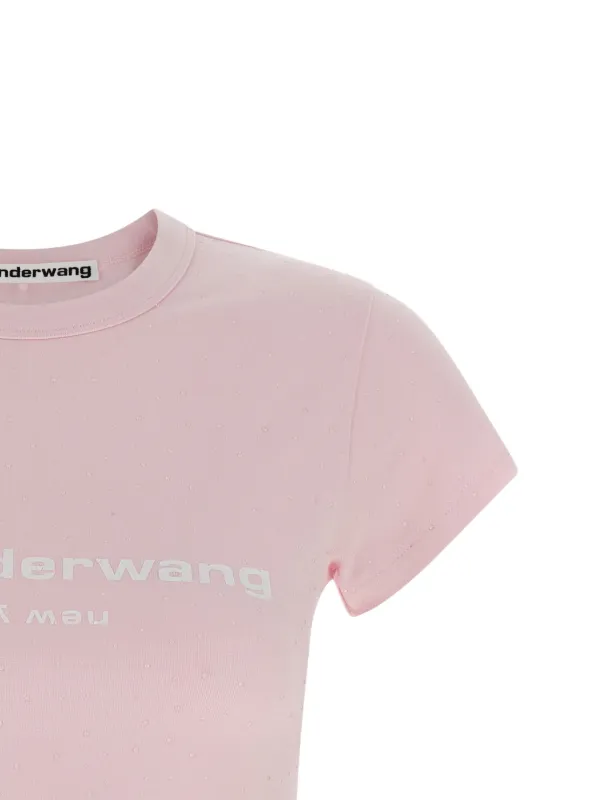 【アレキサンダーワン】トップス　ジアちゃん着用　ピンク　ロゴ Alexander Wang ロゴ Tシャツ | ピンク | FARFETCH JP