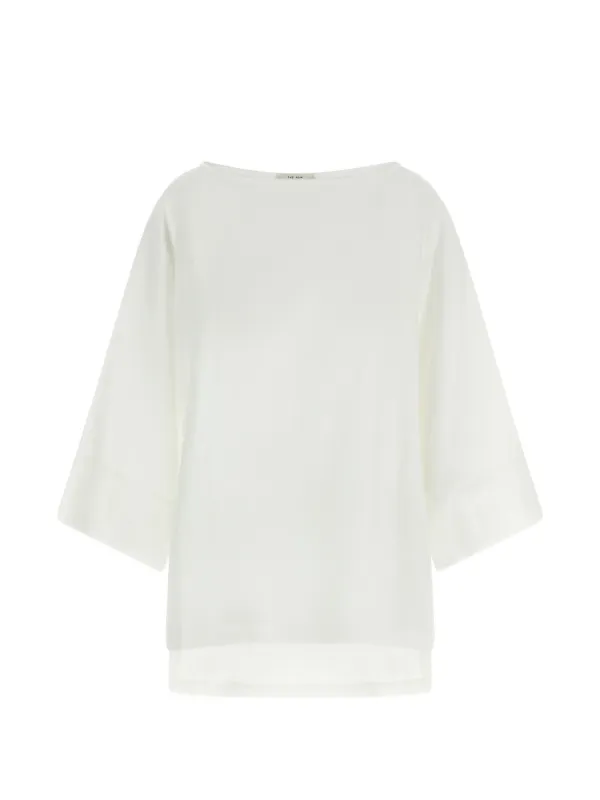 The Row Junia Boat-neck Blouse in White