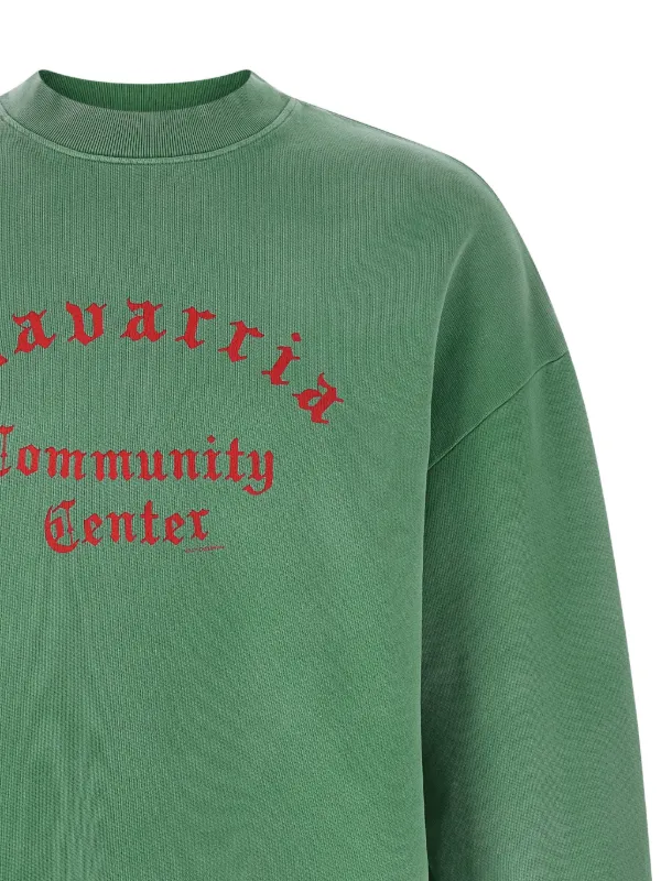Willy Chavarria Hooligan Printed crew-neck Sweatshirt | Green