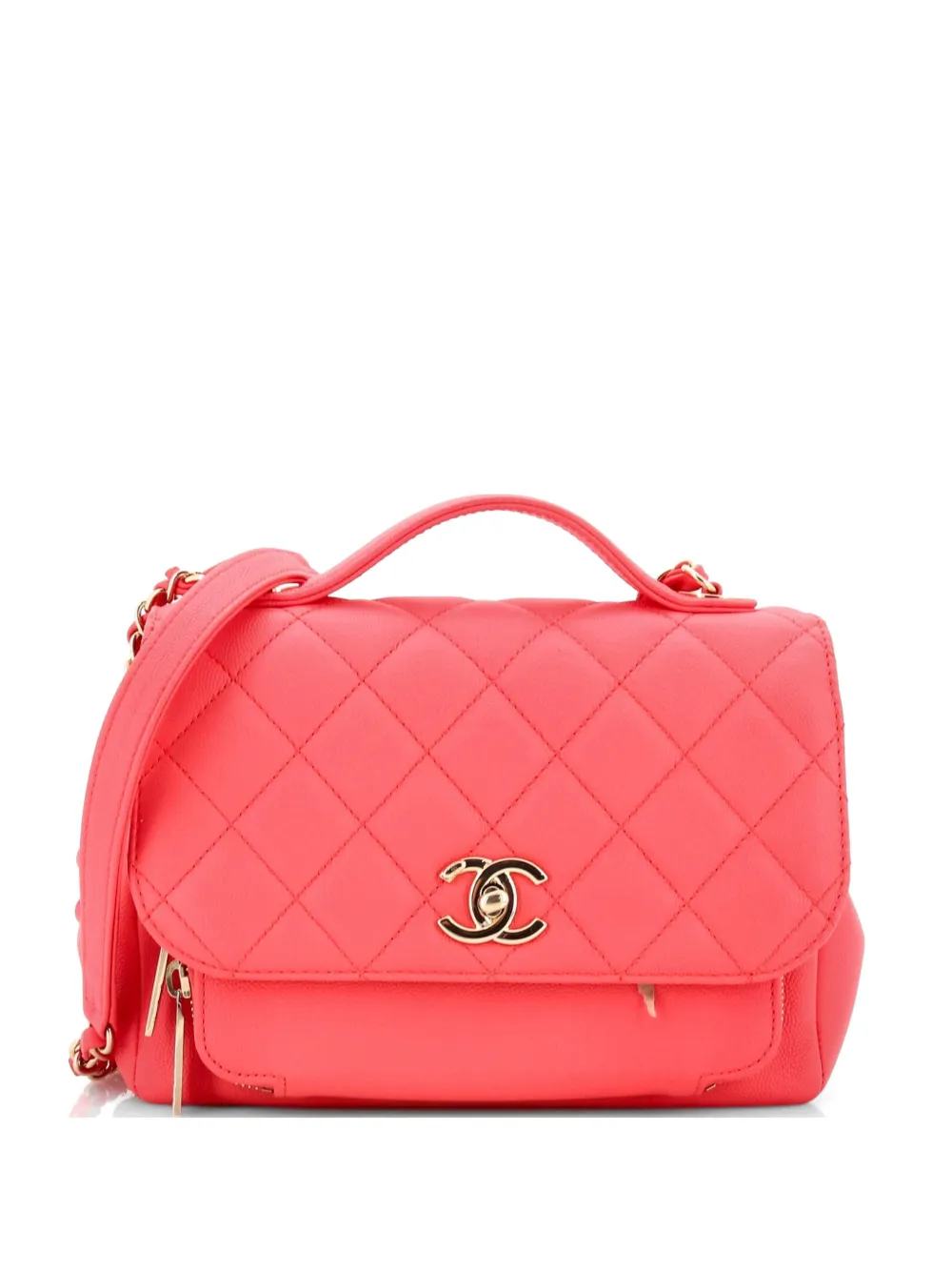 CHANEL Pre-Owned Business Affinity Flap Bag Quilted Caviar Small shoulder bag - Pink