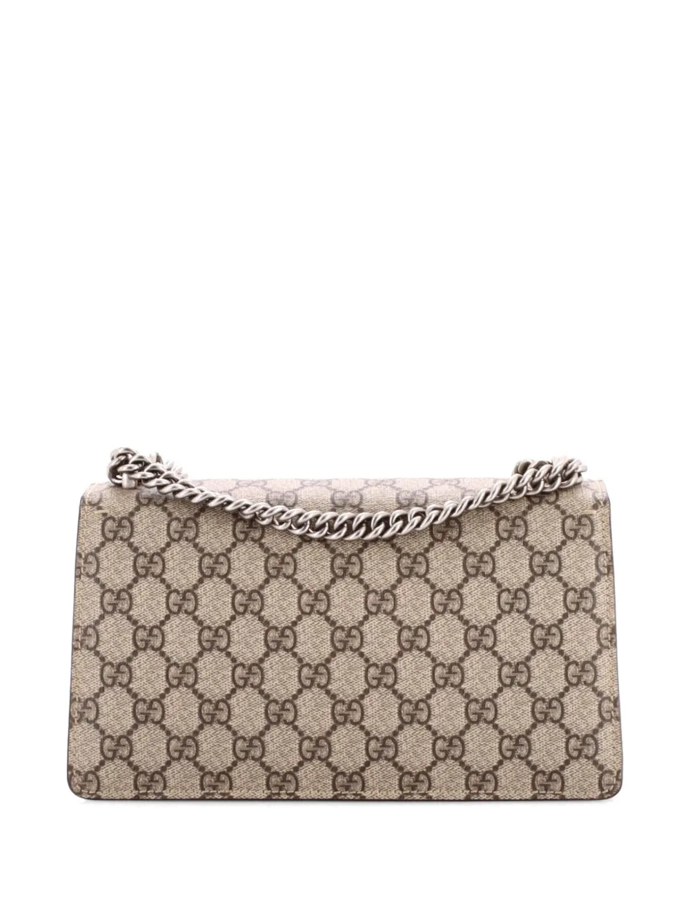  Gucci Pre-owned Dionysus Bag Gg Coated Canvas With Crystal Embellished Metal Small Shoulder Bag - Brown 