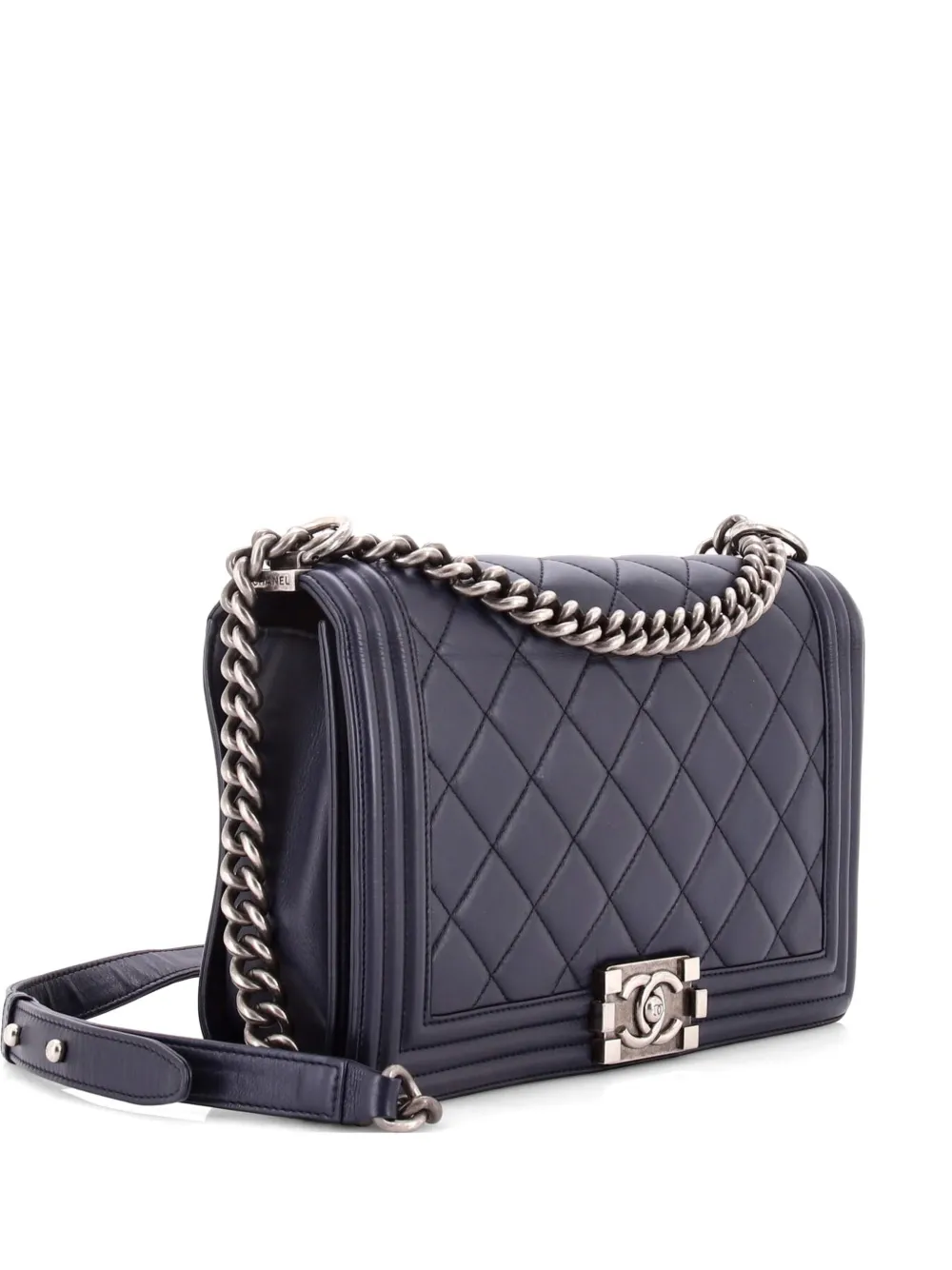 CHANEL Pre-Owned Boy Flap Bag Quilted Calfskin New Medium shoulder bag - Blu