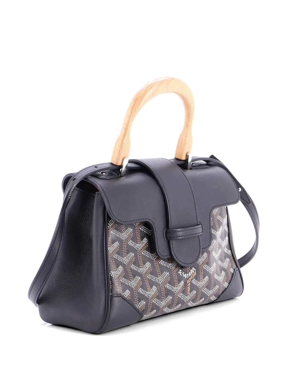  Goyard Pre-owned Sac Porté épaule Saigon à Anse Sur Le Dessus En Toile Enduite Et Cuir Format Mini - Noir 