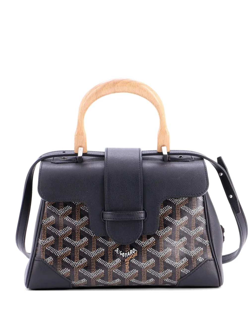 Goyard Pre-Owned Saigon Top Handle Bag Coated Canvas with Leather Mini shoulder bag - Nero