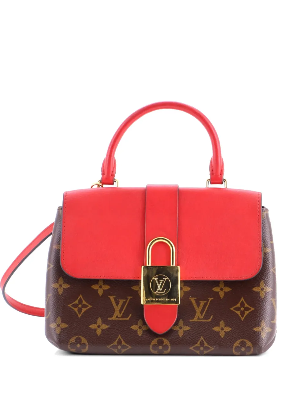 Louis Vuitton Pre-Owned Locky Handbag Monogram Canvas with Leather BB satchel - Rosso