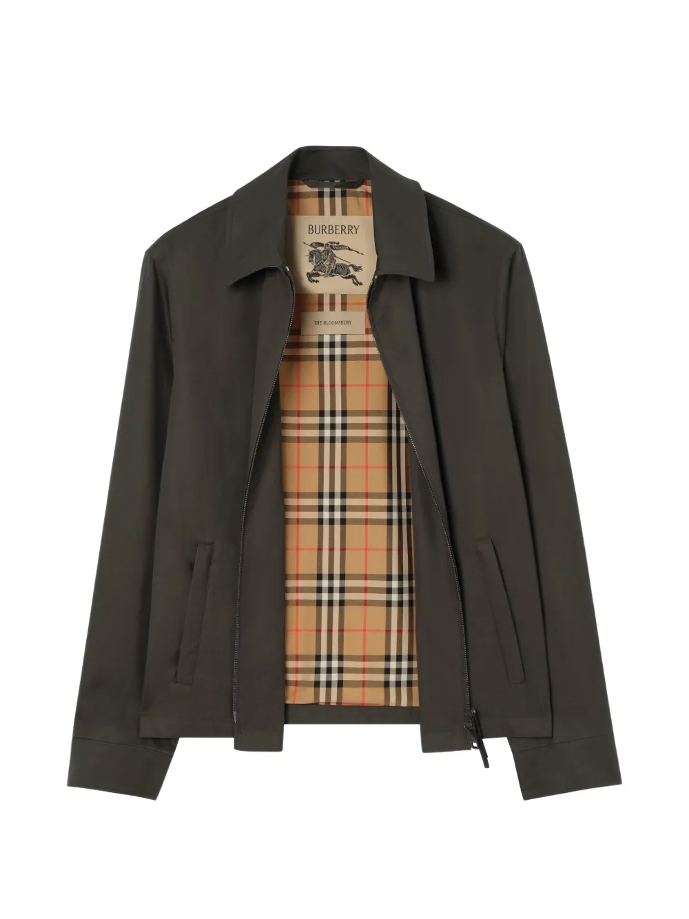 Burberry Tropical gabardine Bloomsbury Harrington jack Grijs