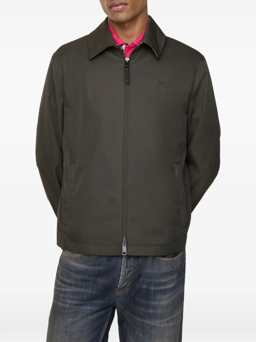 Burberry Tropical gabardine Bloomsbury Harrington jack Grijs