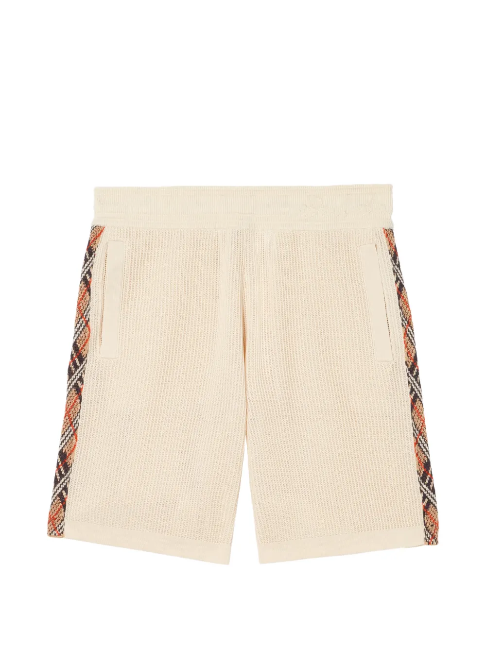 Burberry Check-trim cotton shorts - Toni neutri