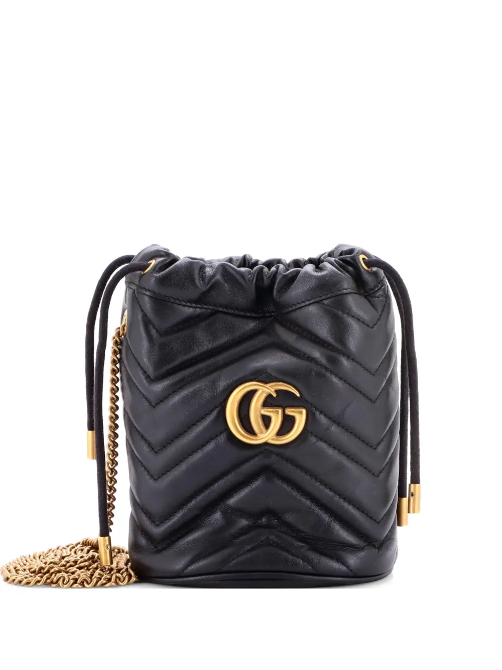 Gucci Pre-Owned GG Marmont Matelasse Leather Mini bucket bag - Black