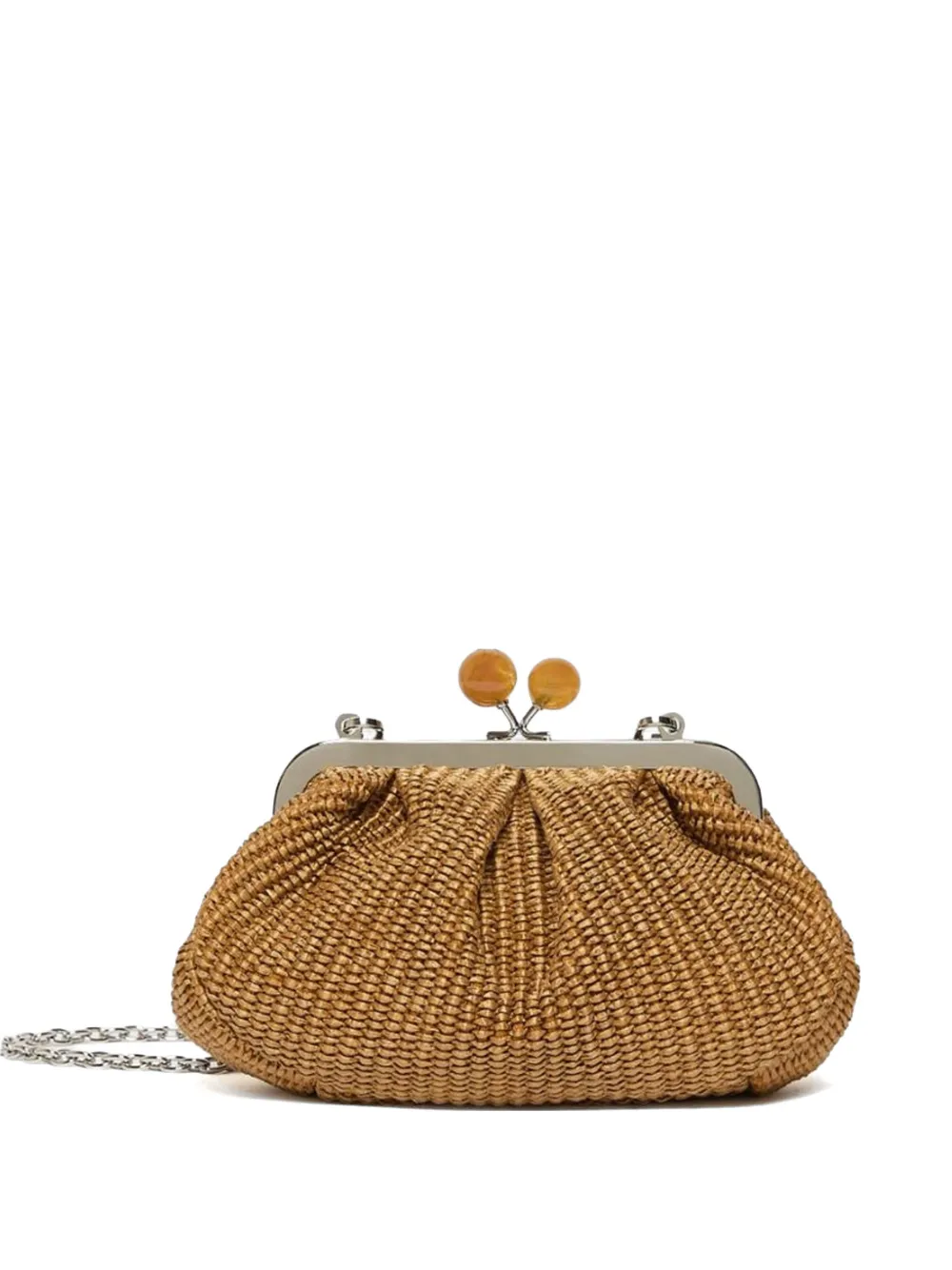 Max Mara Clutch Palmas piccola effetto rafia - Marrone