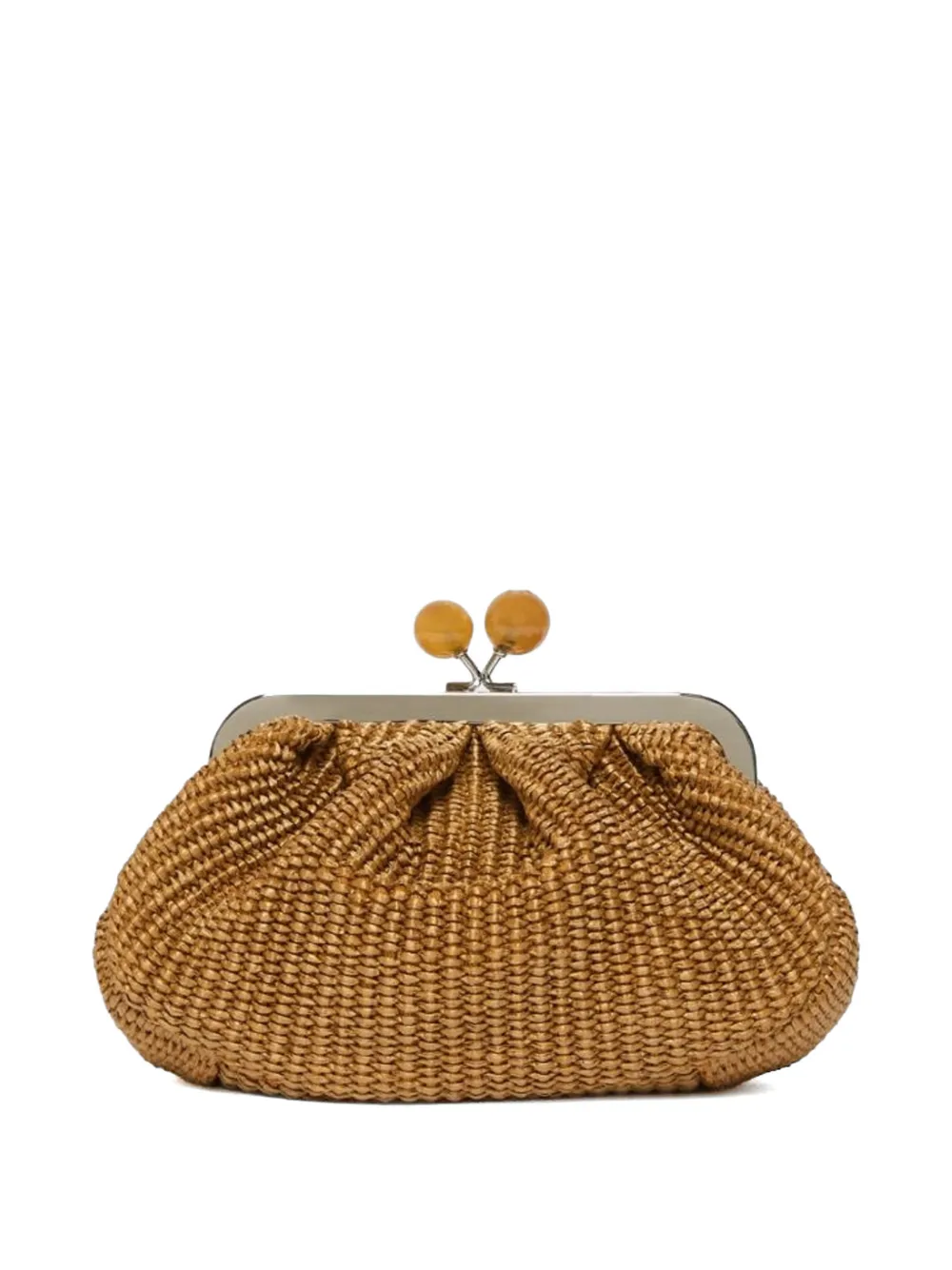  Max Mara Small Pasticcino Woven Raffia-effect Sphere Tote Bag - Brown 