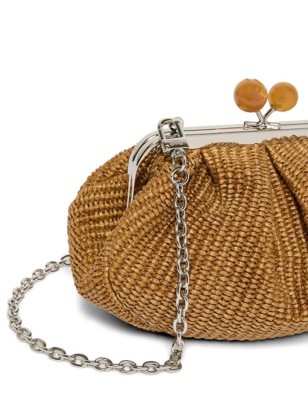  Max Mara Small Pasticcino Woven Raffia-effect Sphere Tote Bag - Brown 
