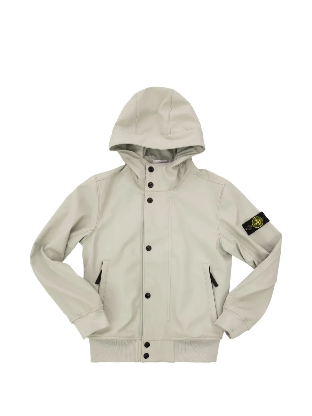Stone Island Junior badge-detail hooded jacket - Grey