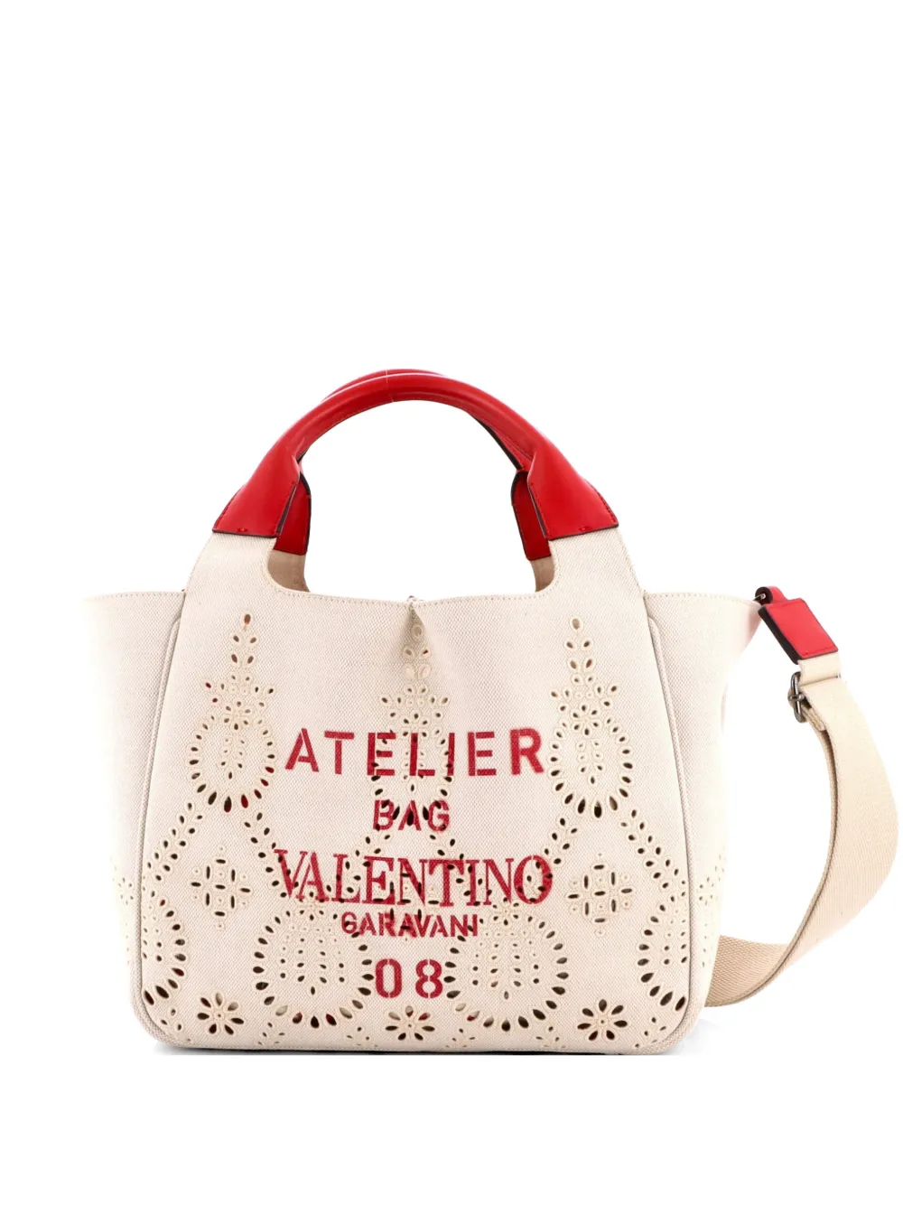 Valentino Garavani Pre-Owned Atelier Convertible Canvas Medium tote bag - Neutrals