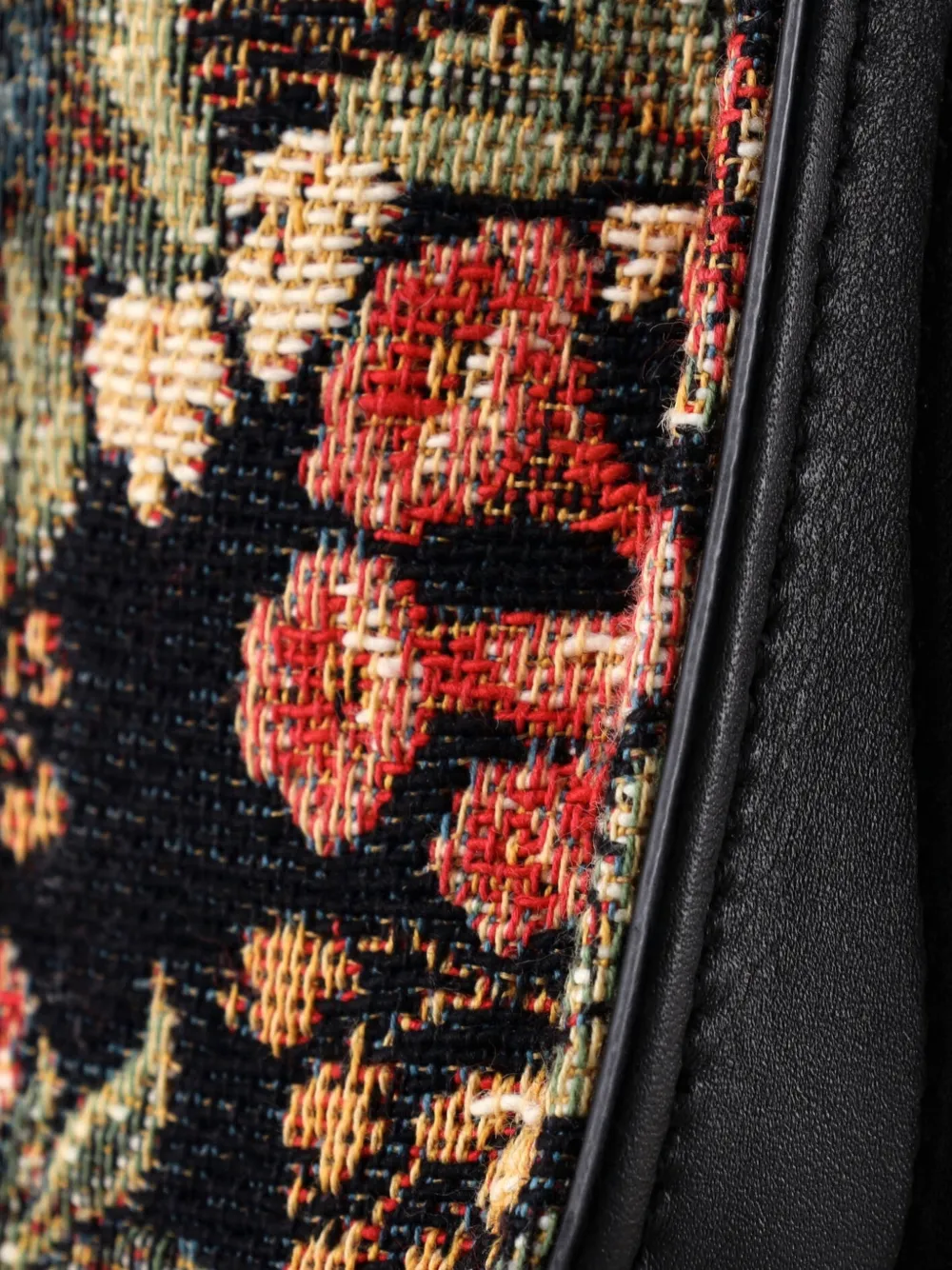Luggage Bag Printed Jacquard And Leather Nano Satchel