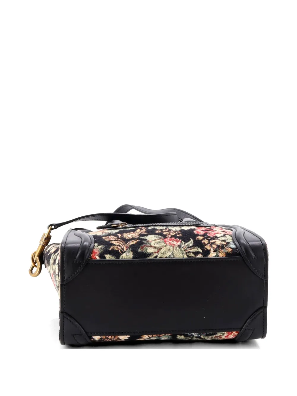 Luggage Bag Printed Jacquard And Leather Nano Satchel