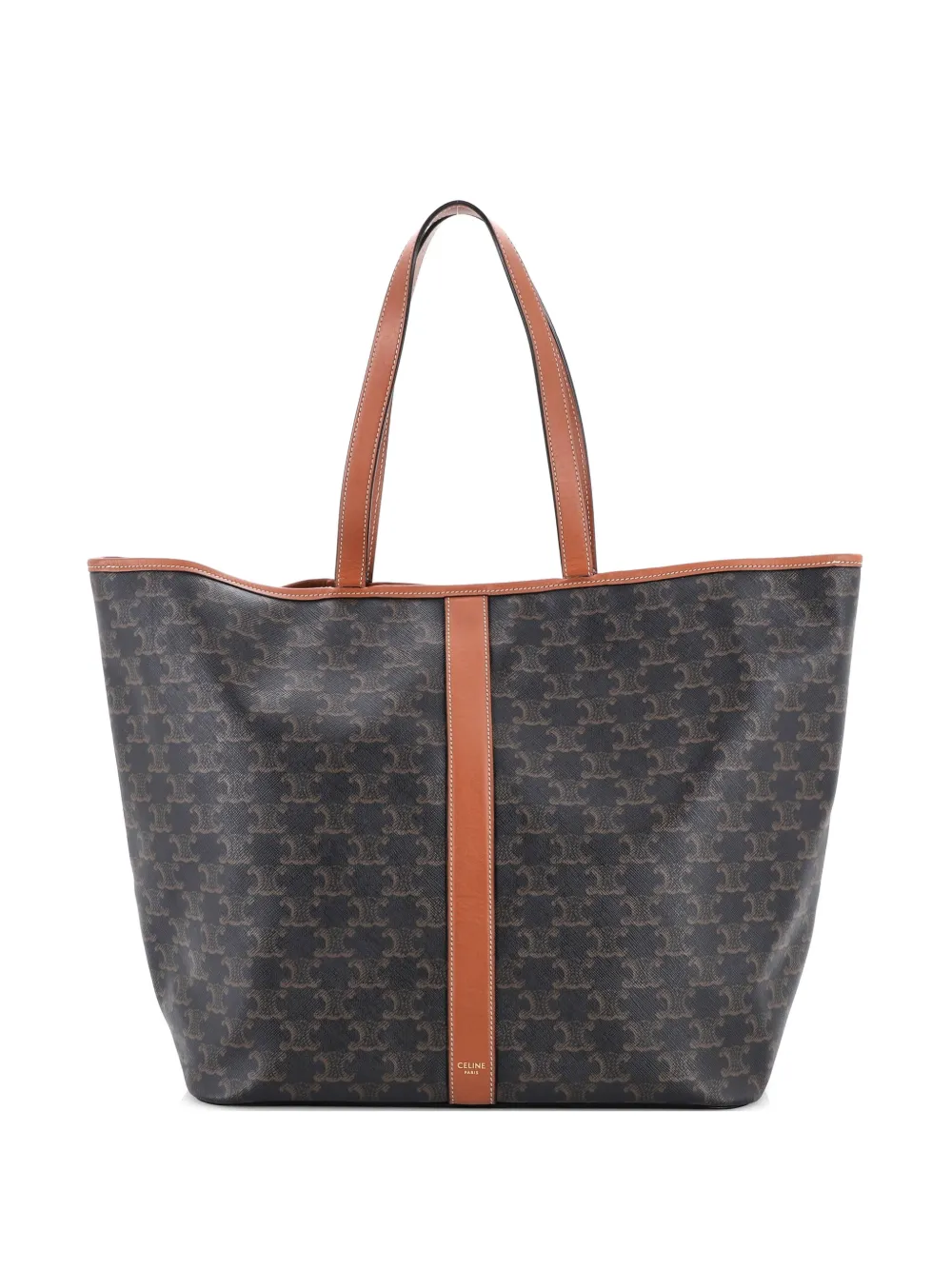 Celine Pre-Owned Cabas Zip Triomphe Coated Canvas Medium tote bag - Marrone