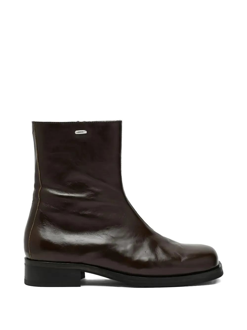 OUR LEGACY square toe plate leather boots - Marrone