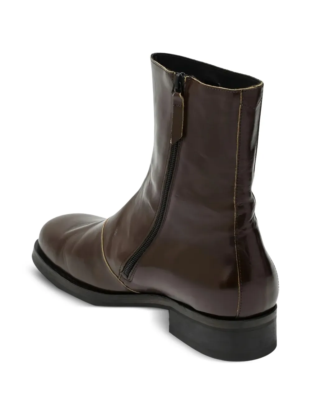  Our Legacy Square Toe Plate Leather Boots - Brown 