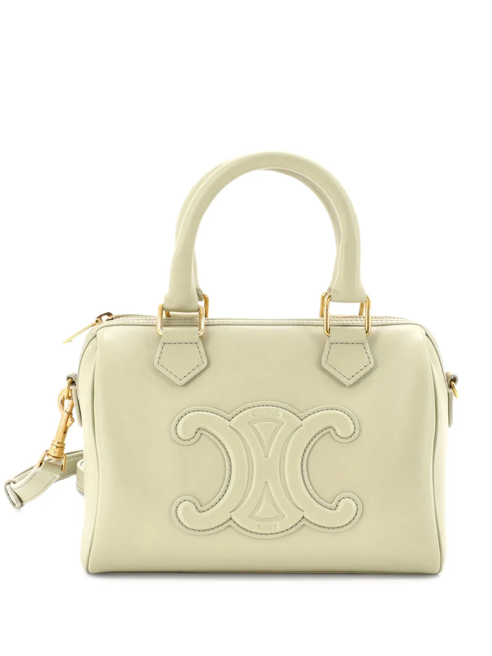 Celine Pre-Owned Cuir Triomphe Boston Bag Leather Small satchel - Verde