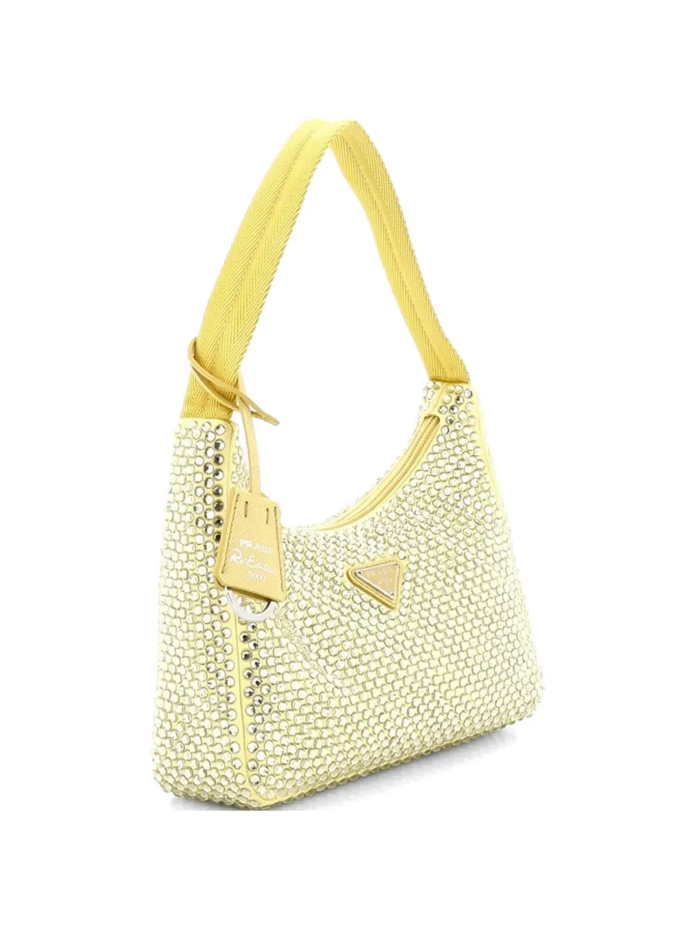 Re-Edition 2000 Crystal Embellished Satin Mini Hobo Bag