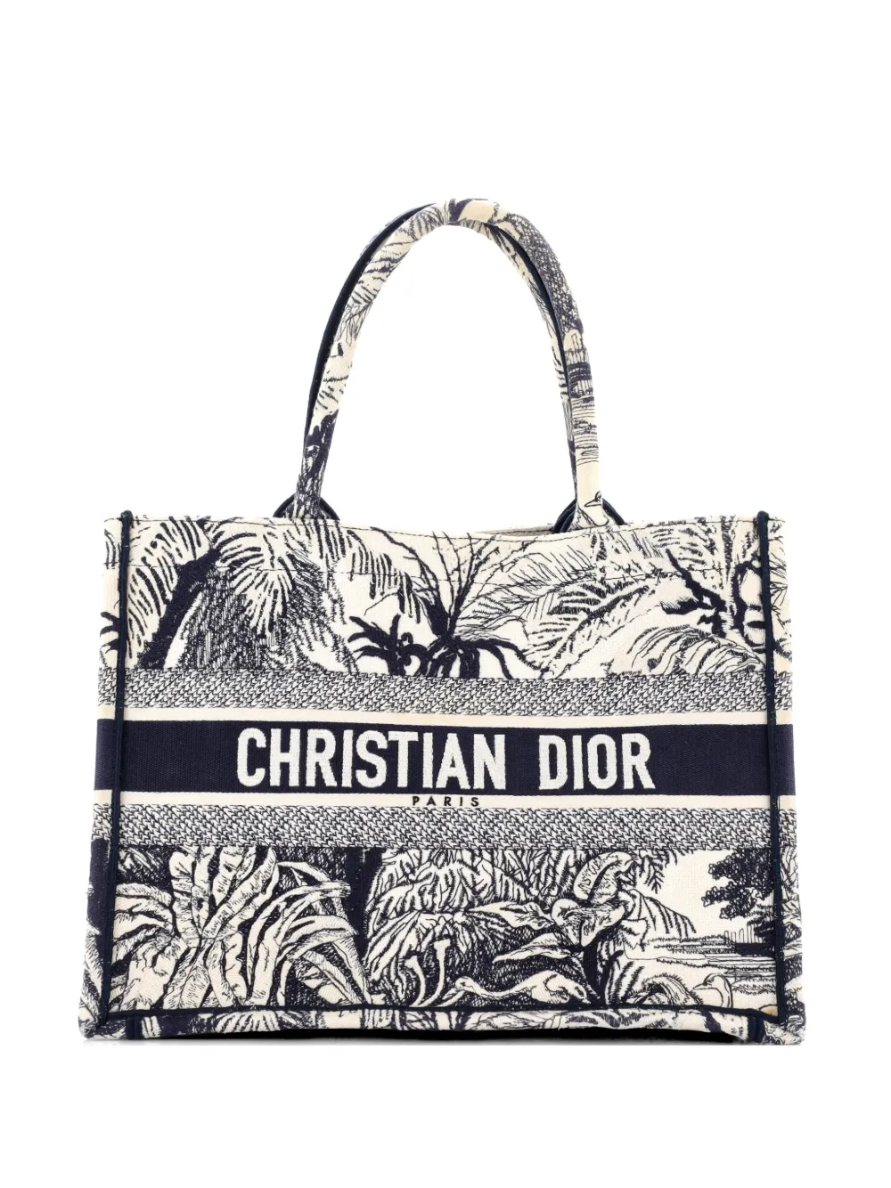 Christian Dior Pre-Owned Book Embroidered Canvas Medium tote bag - Blu