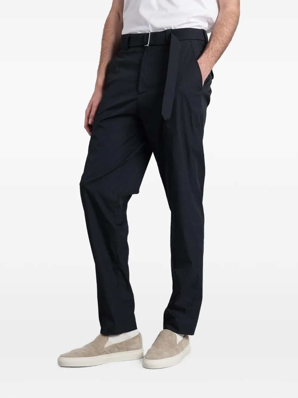 Low Brand Virgil broek met ceintuur Blauw