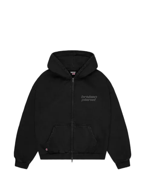 BROKEN PLANET logo-detail zip-up hoodie