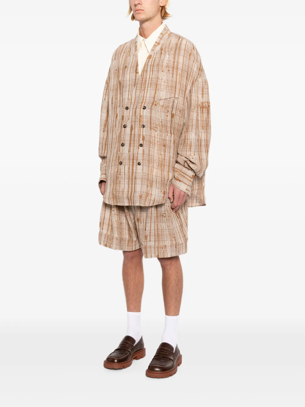  Ziggy Chen Plaid Jacket - Neutrals 