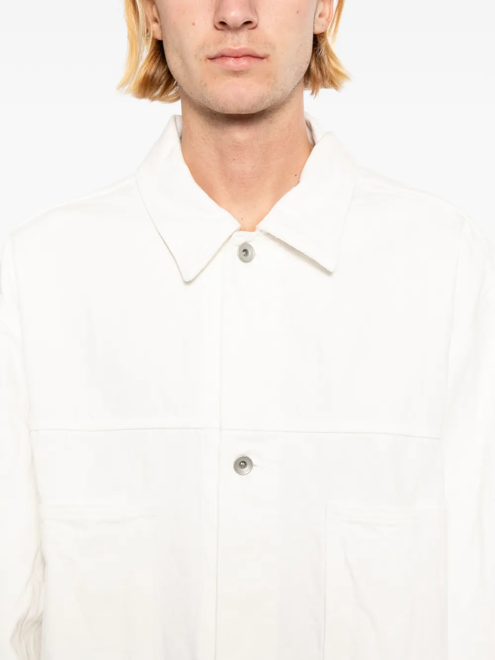 Studio Nicholson Button-up denim jack Wit