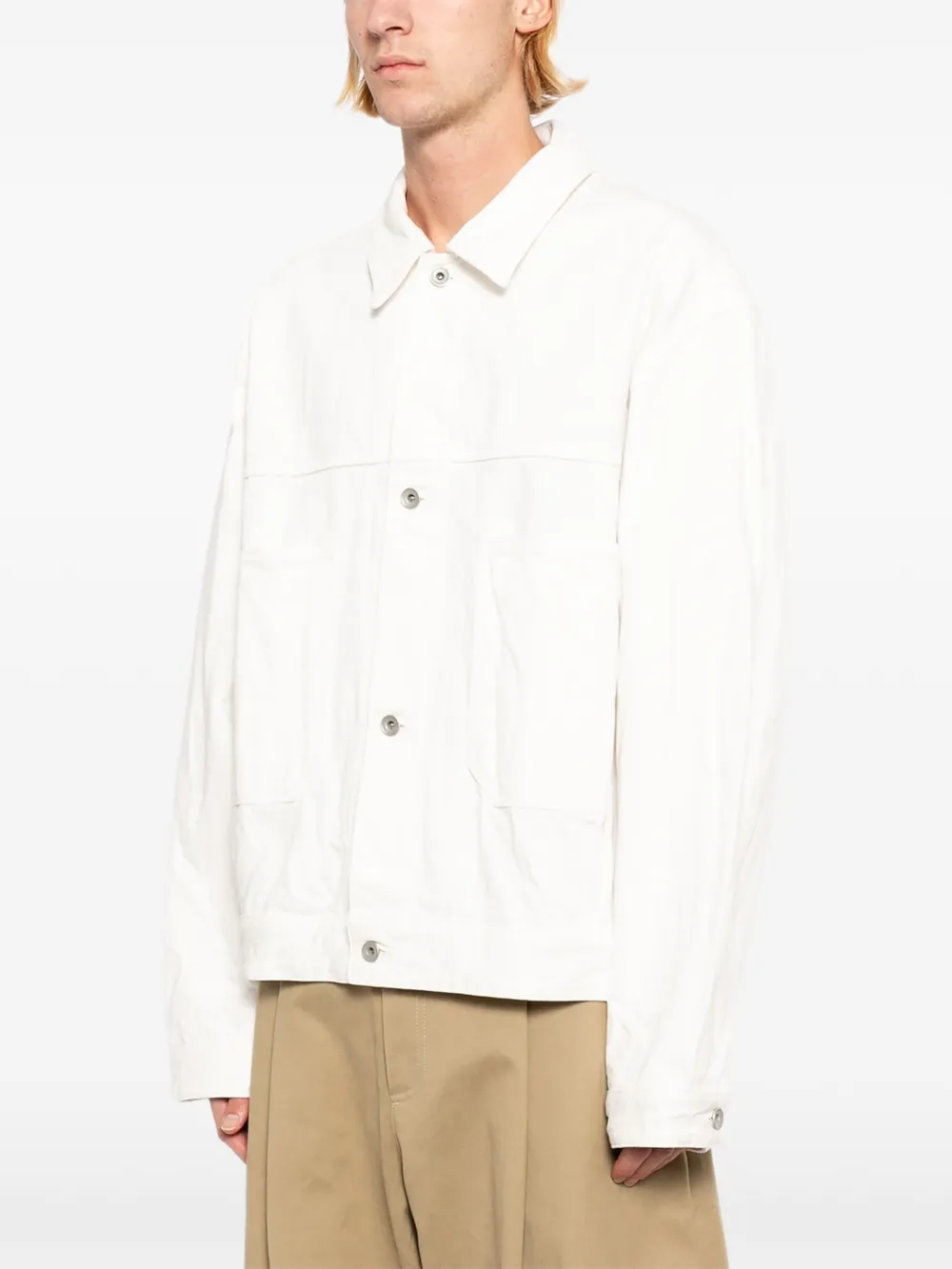 Studio Nicholson Button-up denim jack Wit