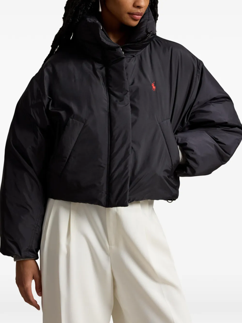 Polo Ralph Lauren Donsjack met knoopsluiting Zwart