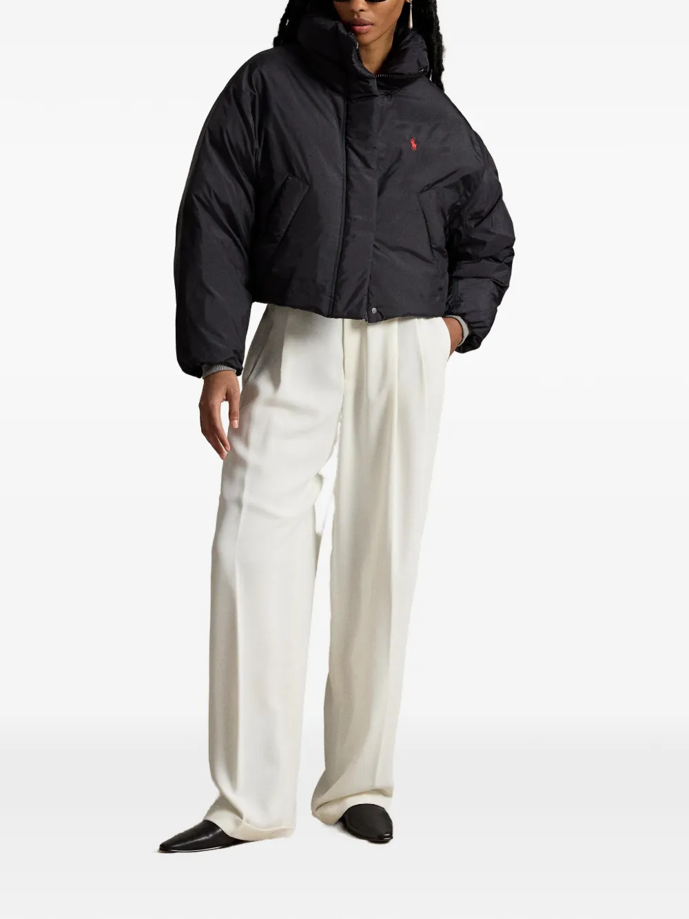Polo Ralph Lauren Donsjack met knoopsluiting Zwart