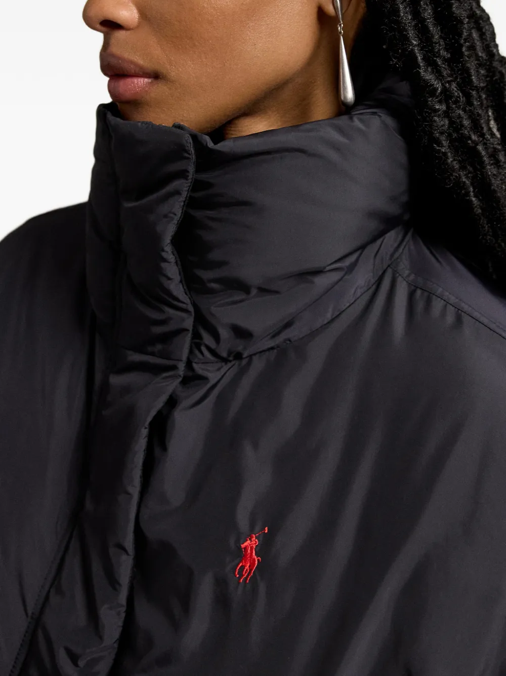 Polo Ralph Lauren Donsjack met knoopsluiting Zwart
