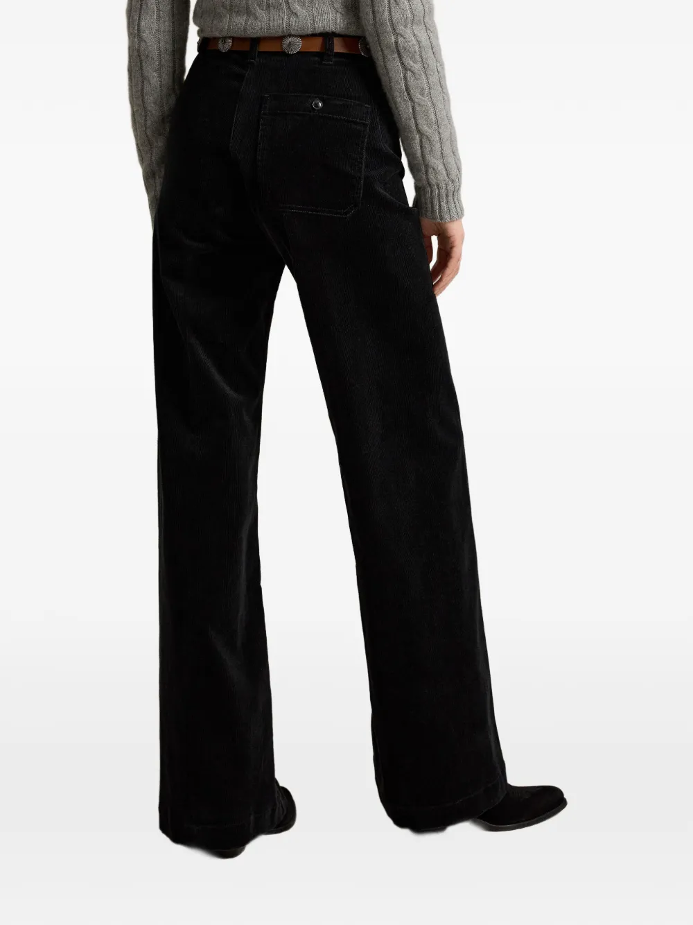 Polo Ralph Lauren Beaton ribfluwelen flared broek Zwart