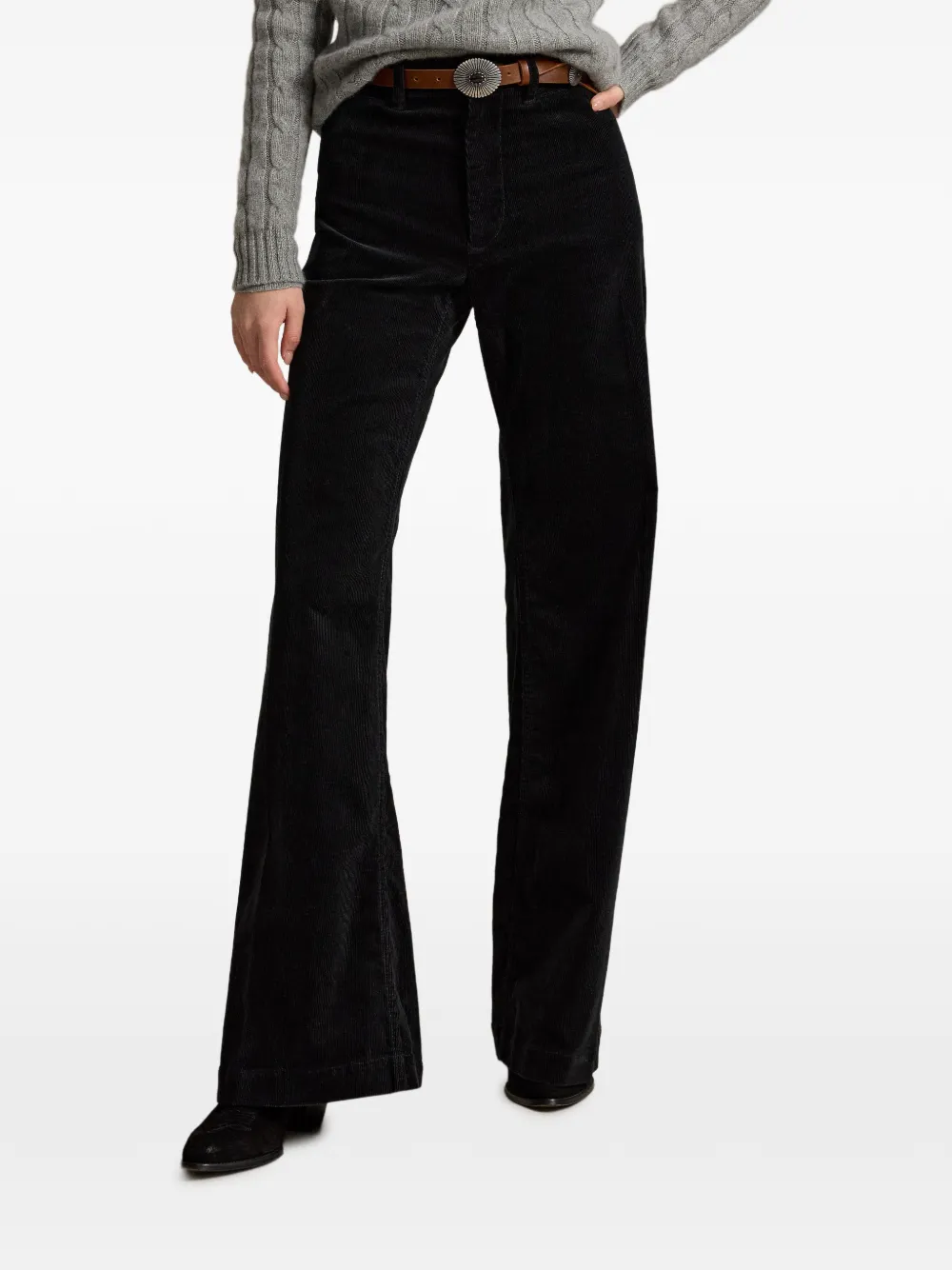 Polo Ralph Lauren Beaton ribfluwelen flared broek Zwart