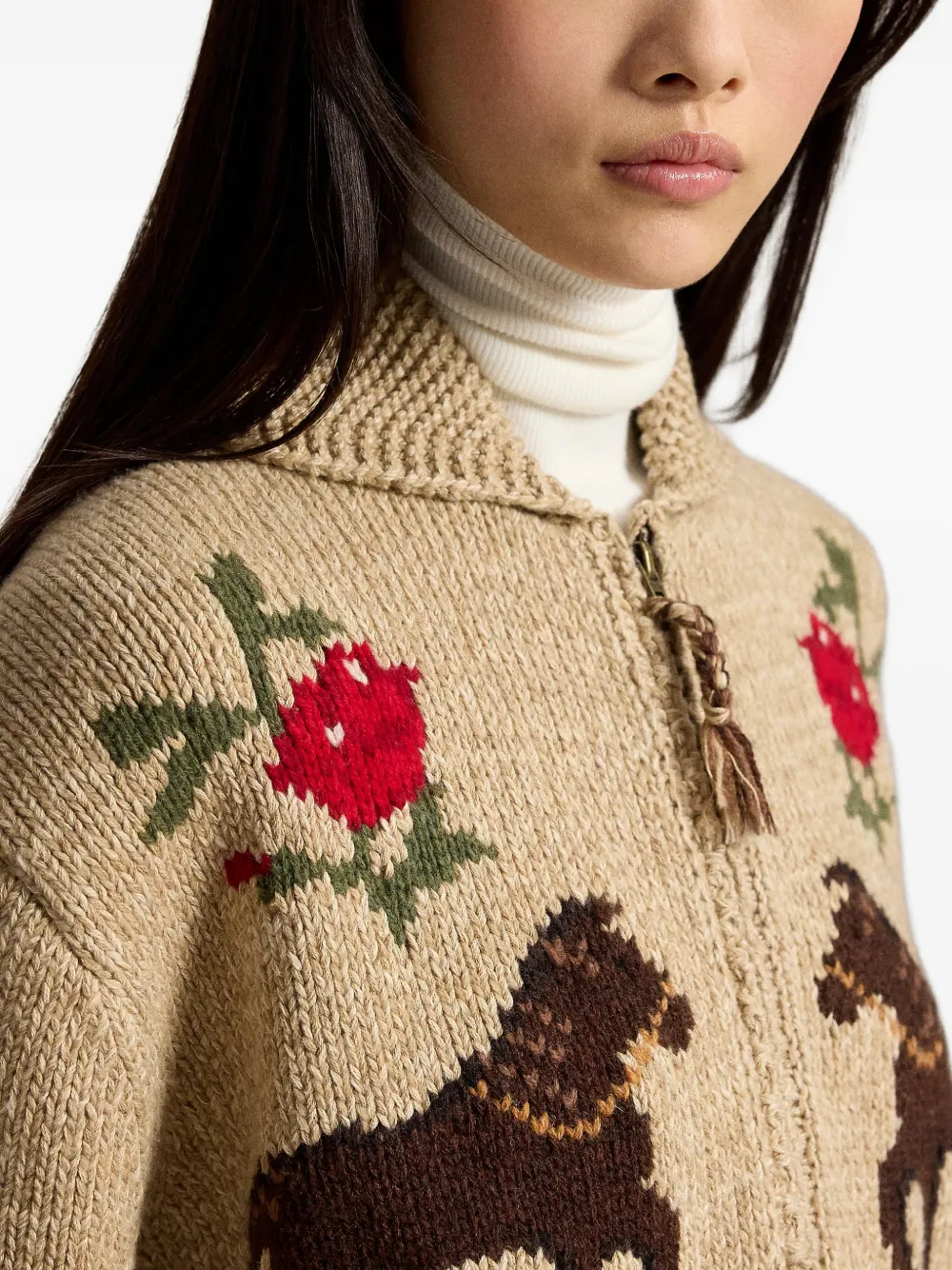 Polo Ralph Lauren intarsia-knit shawl-collar Cardigan | Neutrals