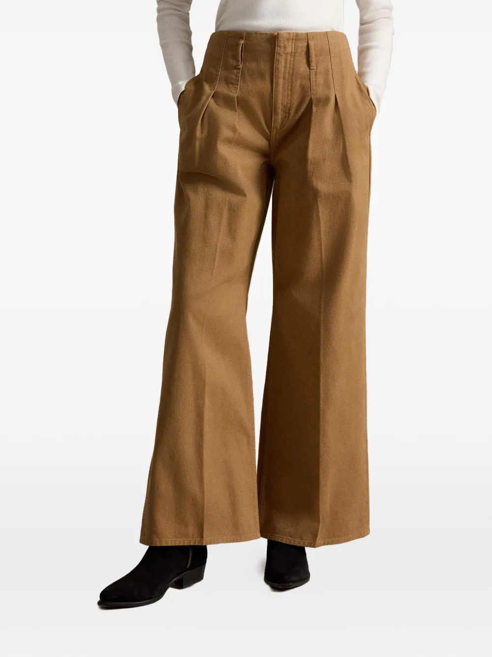 Polo Ralph Lauren Plooibroek met wijde pijpen Beige