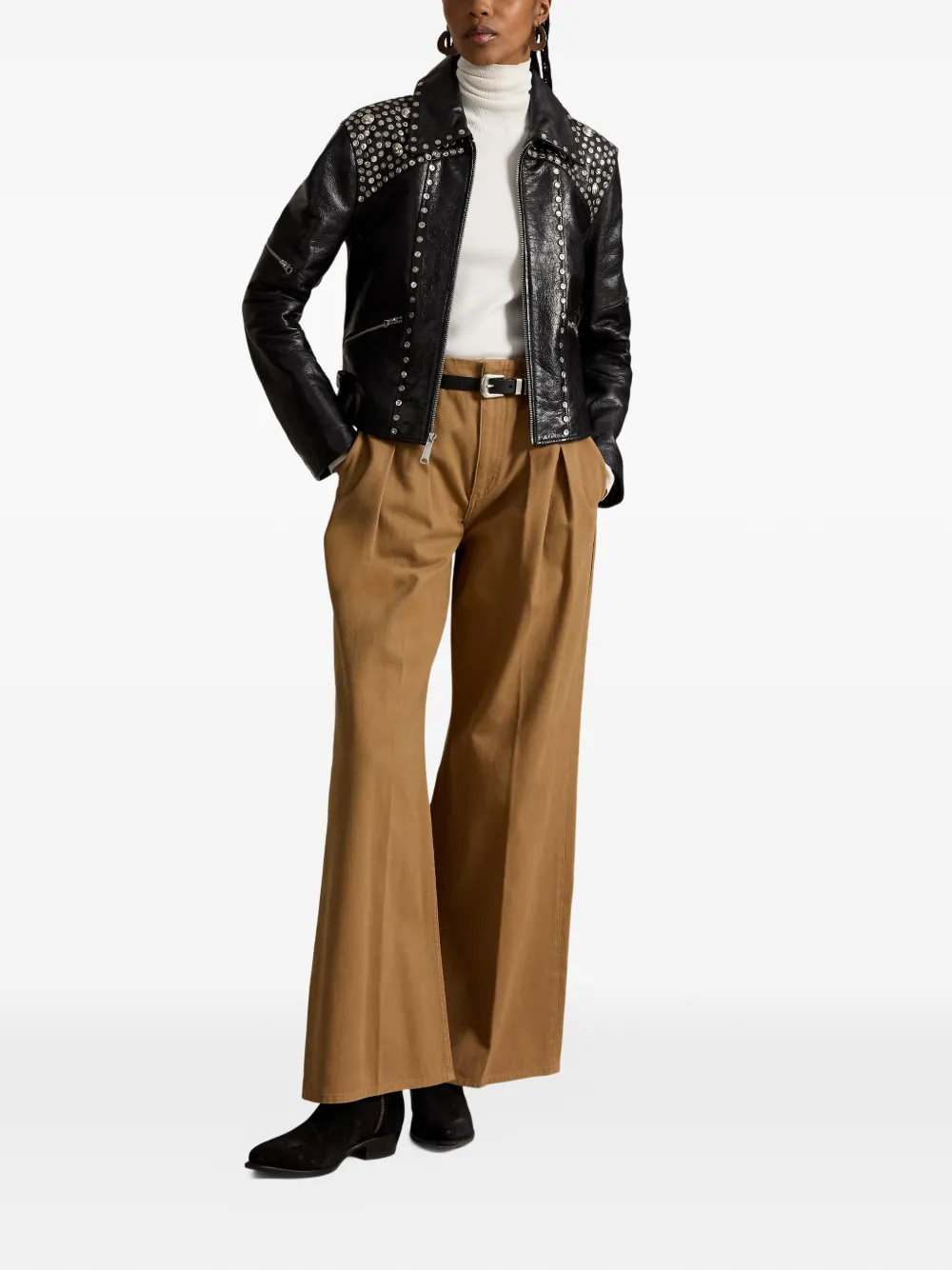 Polo Ralph Lauren Plooibroek met wijde pijpen Beige