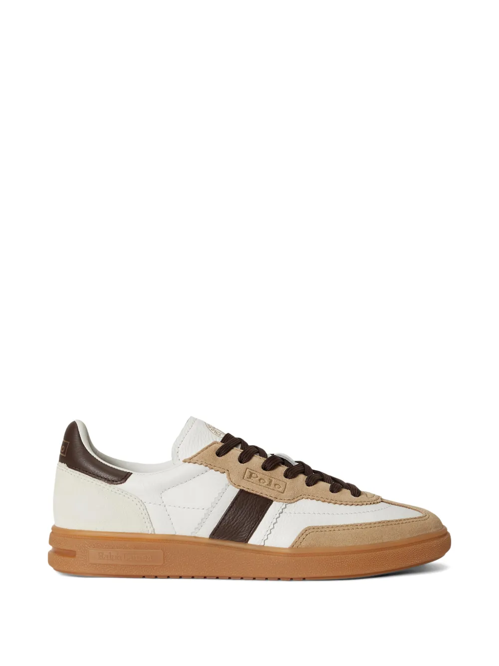 Polo Ralph Lauren Heritage Area suède leren sneakers met strepen Blauw