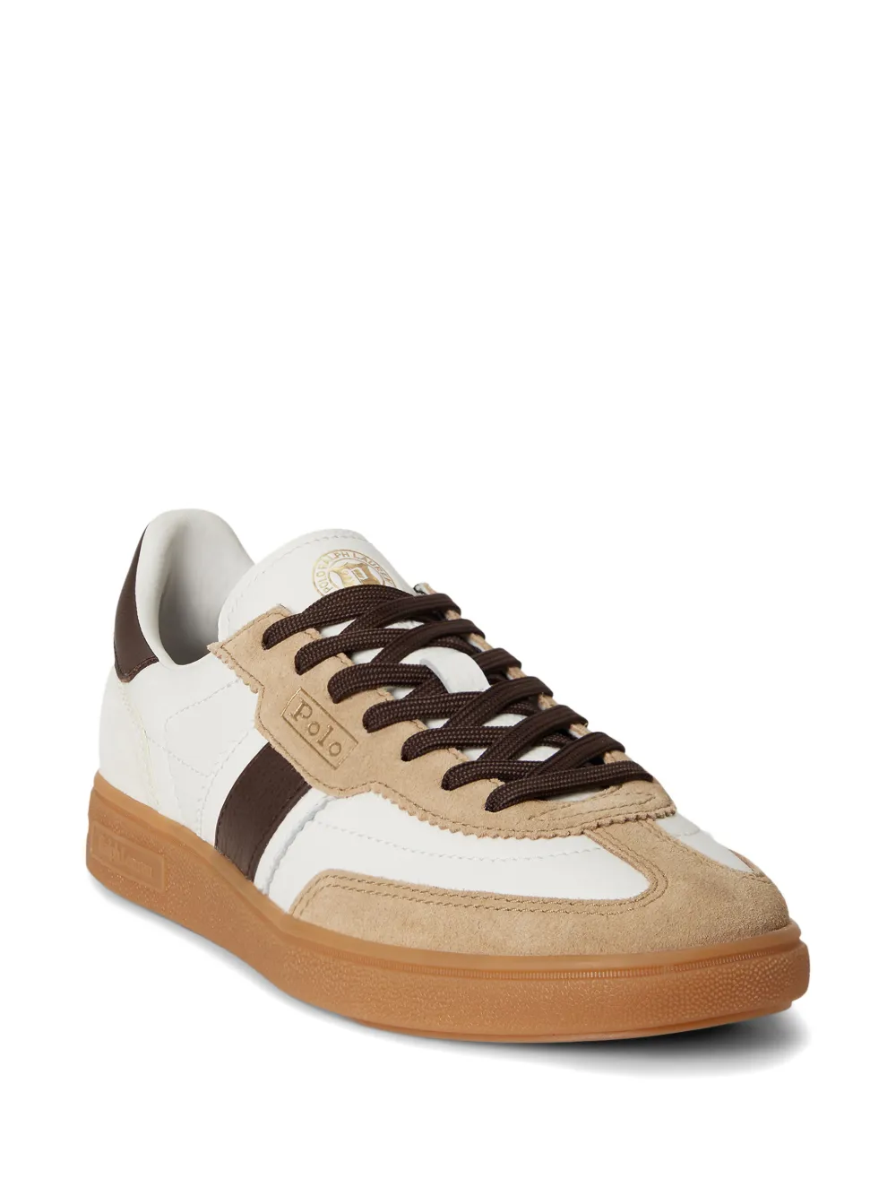 Polo Ralph Lauren Bedford sneakers met strepen Beige