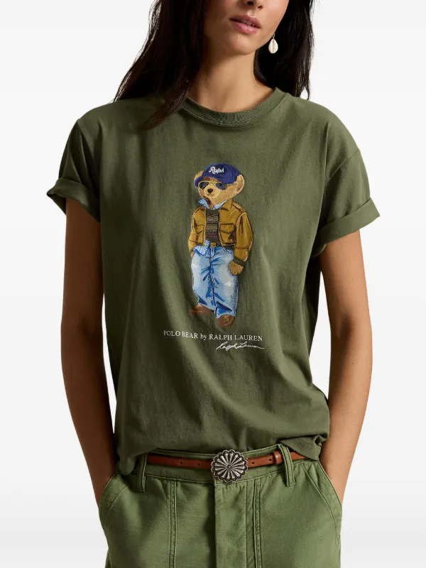 Polo Ralph Lauren Cotton T-shirt With Polo Bear Logo | Green